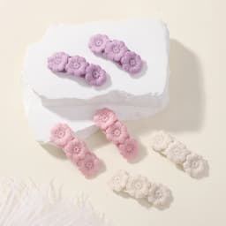 2pcs Floral Embroidery Hairpins Children Geometric Sweet Hair Clips Girls Vintage Baby Hairpins BB Barrettes Hair Accessories