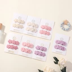 2pcs Floral Embroidery Hairpins Children Geometric Sweet Hair Clips Girls Vintage Baby Hairpins BB Barrettes Hair Accessories