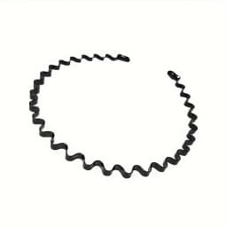 9pcs Men's Invisible Anti-Slip Sports Hair Hoops - Simple Black Wave Design. Unisex Wash Face Headbands with Non-Slip Grip