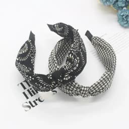 Ethnic Style Fabric Knotted Headband Wide Edge Hair Accessories for Women Girls Non-Slip Hairband Fashion