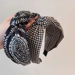 Ethnic Style Fabric Knotted Headband Wide Edge Hair Accessories for Women Girls Non-Slip Hairband Fashion