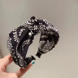 Ethnic Style Fabric Knotted Headband Wide Edge Hair Accessories for Women Girls Non-Slip Hairband Fashion