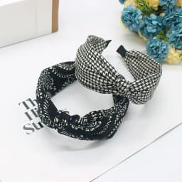 Ethnic Style Fabric Knotted Headband Wide Edge Hair Accessories for Women Girls Non-Slip Hairband Fashion