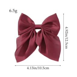 LOVEKIKI 4.9inch Elegant Hair Bows Hair Clip for Womens Fashion Ponytail Hairgripes Girls Solid Color Satin Butterfly Barrettes