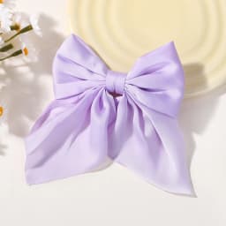 LOVEKIKI 4.9inch Elegant Hair Bows Hair Clip for Womens Fashion Ponytail Hairgripes Girls Solid Color Satin Butterfly Barrettes