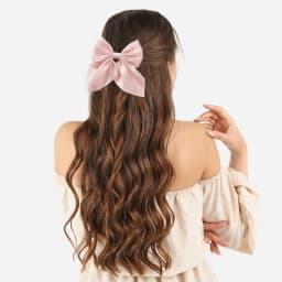 LOVEKIKI 4.9inch Elegant Hair Bows Hair Clip for Womens Fashion Ponytail Hairgripes Girls Solid Color Satin Butterfly Barrettes