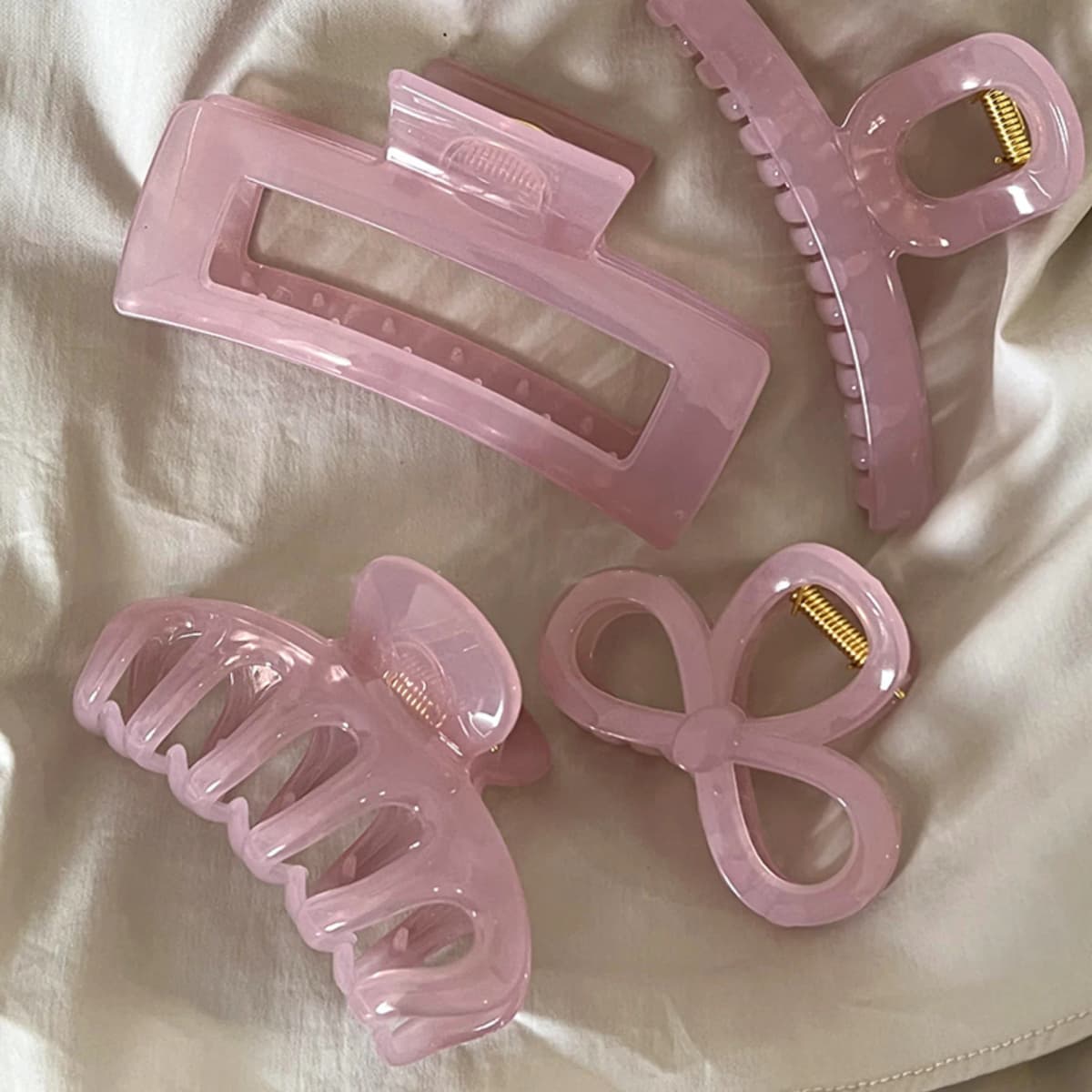 Girl's Jelly Pink Hair Clip 2025 New High end Shark Clip Large Catclip Women's High end Hairpiece Fashion Pink Hair Clip