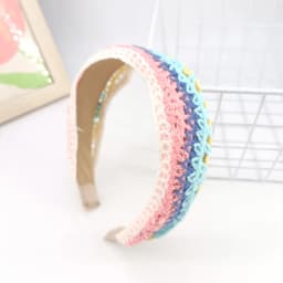 Sweet Flower Embroidery Girl Hair Hoops Colorful Knit Woolen Wide Hairband for Girl Headwear Women Hair Accessories