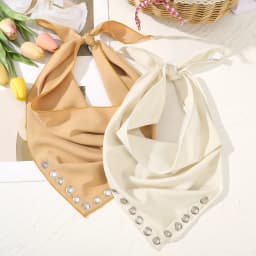 Bohemia Metal Hollow Eyes Triangle Scarf Thin Breathable Headband Solid Color Turban Retro Hairbands For Women Hair Accessories