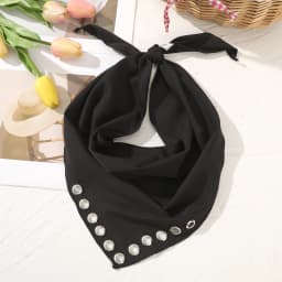 Bohemia Metal Hollow Eyes Triangle Scarf Thin Breathable Headband Solid Color Turban Retro Hairbands For Women Hair Accessories