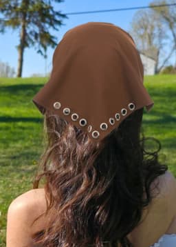 Bohemia Metal Hollow Eyes Triangle Scarf Thin Breathable Headband Solid Color Turban Retro Hairbands For Women Hair Accessories