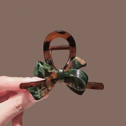Enamel oil painting bow shark clip temperament high-end back of the head disc hair clip acrylic clip