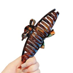 Enamel oil painting bow shark clip temperament high-end back of the head disc hair clip acrylic clip