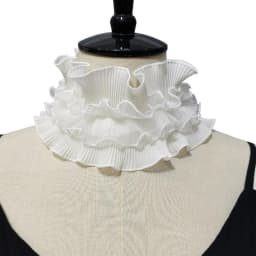 F92D French Styles Ruffle Collar for Dress Detachable False Neck Collar Laceup Collar Women Decorative Collar for Daily Use