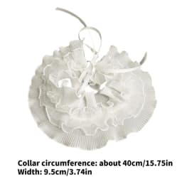 F92D French Styles Ruffle Collar for Dress Detachable False Neck Collar Laceup Collar Women Decorative Collar for Daily Use