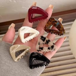 French Style Triangle Acetate Small Hair Claw For Women Girl Sweet Hair Ornament Mini Claw Clip Hairpin Hair Clip Hair Accessory