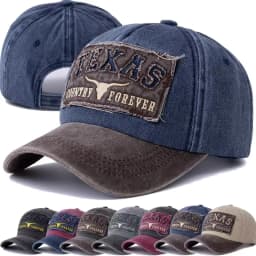 Hot Sale Unisex Washed Cotton Vintage Baseball Cap TEXAS Letter Embroidery Outdoor Sports Dad Hat For Men And Women