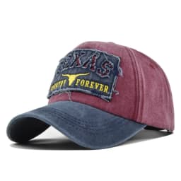 Hot Sale Unisex Washed Cotton Vintage Baseball Cap TEXAS Letter Embroidery Outdoor Sports Dad Hat For Men And Women