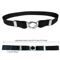 Adjustable Elastic Stretch Belt Invisible Belt for Women Girls Jeans Pants Dress,2.5cm Wide Metal Ring Buckle,No Hassle,No Bugle