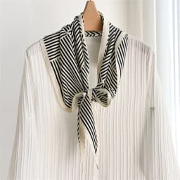 Fashion Luxury Women Triangle Twill Silk Scarf Stripe Print Designer Long Ribbon Scarves Neckerchief