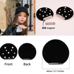 1 Pairs3.3'' Velvet Magnet Fetachable Mouse Ears For Children Glitter Festival Headband Birthday Party Girls DIY Hat Accessories