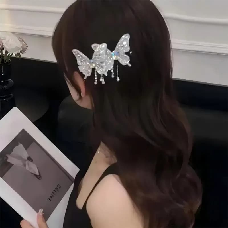 Exquisite Sweet Diamond Butterfly Side Hairpin Hair Accessories For Women