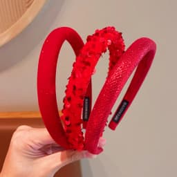 2026 New Children Red Colors Bowknot Ornament Headband Headwears Girls Fashion Acrylic Hair Hoop Headbands Kids Hair Accessories