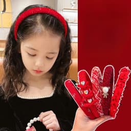 2026 New Children Red Colors Bowknot Ornament Headband Headwears Girls Fashion Acrylic Hair Hoop Headbands Kids Hair Accessories