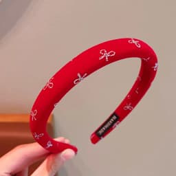 2026 New Children Red Colors Bowknot Ornament Headband Headwears Girls Fashion Acrylic Hair Hoop Headbands Kids Hair Accessories