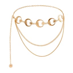 Fashion Golden Tassel Waist Chain Belt Female Bohemian Metal Punk Goth Moon Designer Belts for Women High Quality Dress Chains
