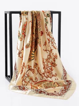 Square Silk Scarf Women Luxury Brand Satin Print Hijab Scarves Muslim Pareo Bandana Female Shawl Wrap Headband Foulard 90*90cm
