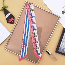Elegant Printed Pony Design Simulated Silk Scarf Womens Shawl Multi Purpose Binding Ribbon Decoration Wholesale  Accessory