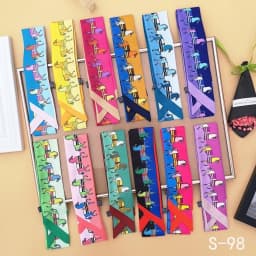 Elegant Printed Pony Design Simulated Silk Scarf Womens Shawl Multi Purpose Binding Ribbon Decoration Wholesale  Accessory