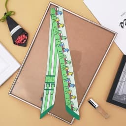 Elegant Printed Pony Design Simulated Silk Scarf Womens Shawl Multi Purpose Binding Ribbon Decoration Wholesale  Accessory