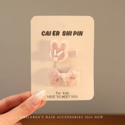 2026 New Sweet Pink Princess Kids Hair Clips Set No Hurt Hair Full Wrapped Cute Rabbit Bow Flower Pearl Baby Hair Barrettes