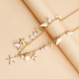 Boho Beach Shells Waist Chain Women's Starfish Pearl Tassel Pendant Belt Vacation Style Versatile Match