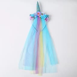 Children's Unicorn Mesh Headband Kids Accessory Hair Wear Hoop Colorful Lovely Headdress Fashion Party Hairwear