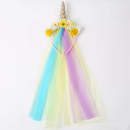 Children's Unicorn Mesh Headband Kids Accessory Hair Wear Hoop Colorful Lovely Headdress Fashion Party Hairwear