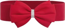 Big Bowknot Elastic Wide Belt Solid Color Plus Size Waistband Decorative Dress Coat Girdle For Women