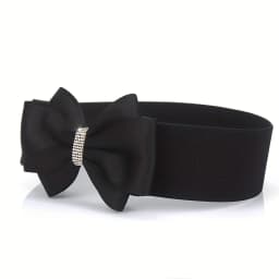 Big Bowknot Elastic Wide Belt Solid Color Plus Size Waistband Decorative Dress Coat Girdle For Women