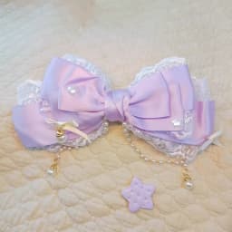 Ribbon Lace Lace Pearl Chain Large Bow Pearl Pink KC Cute Princess Headwear Hair Clip Accessories Lolita Headpiece Sweet Cute