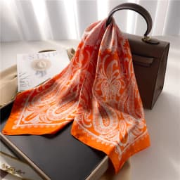 2025 New Paisley Print Square Scarf Soft Satin Silk-like Thin Neck Scarf Mature Style Bandana Sunscreen Headscarf For Women
