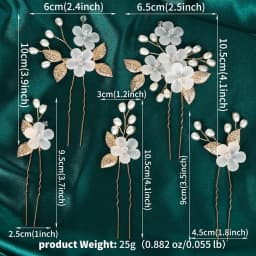 Fashion Crystal Pearl Flower Hairpin Set 5PK Bridal Wedding Headpieces Party Banquet Woman's Hairpin As Gifts
