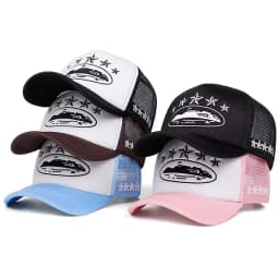 Five Star Embroidered Cotton Mesh Hat Men's Trendy Retro Baseball Hat Hip Hop Hat Women's Sports and Leisure Hat Decorative Hat
