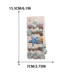 5pcs Starfish Colorful Shell Pearl Hair Clip for Women Sweet Cute Duckbill Clip Fashion Girl Hairpin Hair Accessories