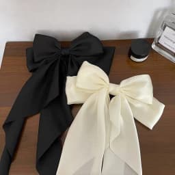 1/2 Pcs Fashion Solid Satin Spring Clip Simple Sweet Bowknot Hairpins Women Elegant Bow Ribbon Hair Clip Accessories for Girls 