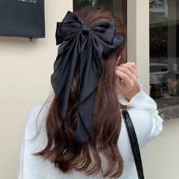 1/2 Pcs Fashion Solid Satin Spring Clip Simple Sweet Bowknot Hairpins Women Elegant Bow Ribbon Hair Clip Accessories for Girls 