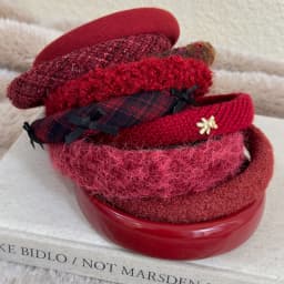 Red New Year Headbands Autumn/Winter Retro Woolen Knitting Hair Band for Woman Girls Temperament Hair Hoop Christmas Accessories