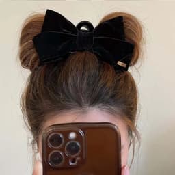 Double-Sided Bow Shark Clips Woman Black Red Velvet Hair Clips Back Head Hairpin Fashion Barrettes Sweet Girls Hair Accessories
