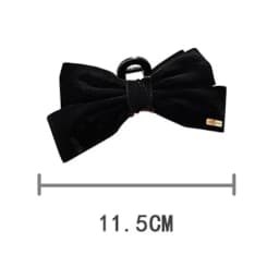 Double-Sided Bow Shark Clips Woman Black Red Velvet Hair Clips Back Head Hairpin Fashion Barrettes Sweet Girls Hair Accessories